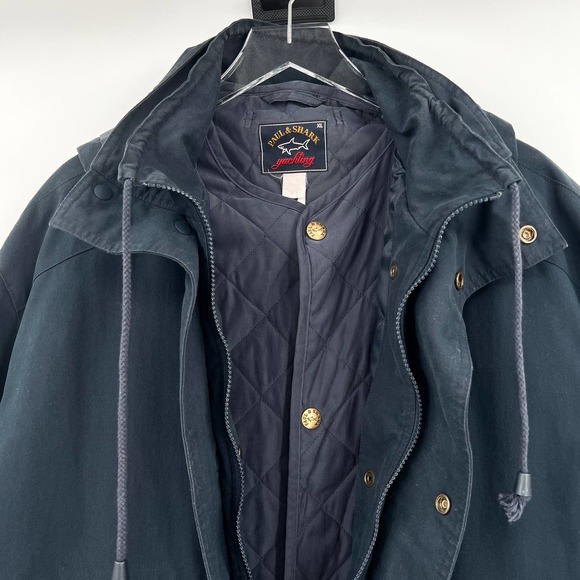 PAUL & SHARK YACHTING Coat Jacket Hooded removable Liner Dark Navy XL - Picture 4 of 12